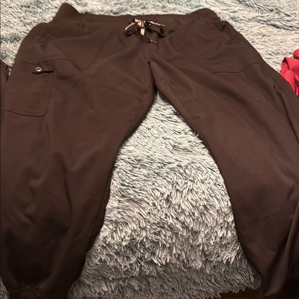 Med Couture Black Track Pants with Elastic Waistband